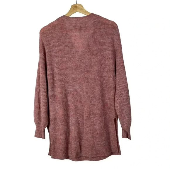 Vero Moda Pink Vilma Knit V Neck Long Slit Sweater S - Picture 3 of 6